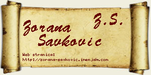 Zorana Savković vizit kartica